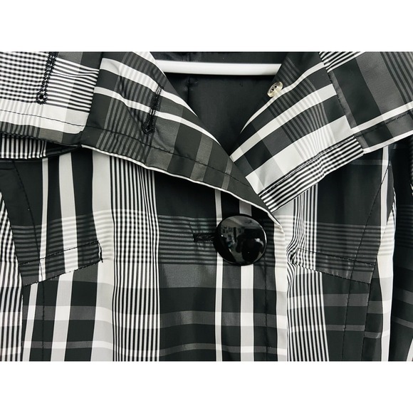 Black Rivet Women's Black White Plaid Jacket Size S (fits XS)‎ Rain Dress - Picture 4 of 16